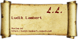 Ludik Lambert névjegykártya
